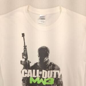 Call of Duty MW3 Short Sleeve Crew Neck Graphic T Shirt Mens Size S White